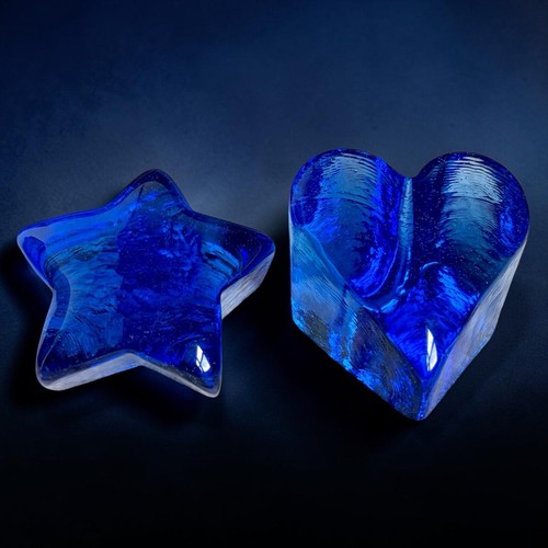 Fermacarte cuore stella - e, blu