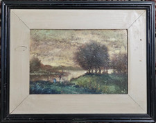 NANDO MISELLI detto NAMIS 1888-1987 Quadro Dipinto OLIO  old Paesaggio di Carpi