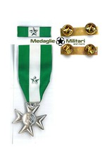 Medaglia Nastrino Anzianità di Servizio Truppa Croce d'argento 25 Anni Esercito