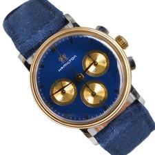 HAMILTON Lancaster U.S.A cronografo 32MM Lemania 1873 quadrante blu 1970