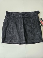Micro mini camoscio nero - nero, di
