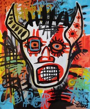 Dr. LOVE Tela Skull teschio BASQUIAT Mario Schifano Keith Haring Banksy Rotella