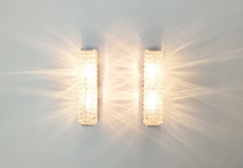 Pair glass plafonniers - pair, of