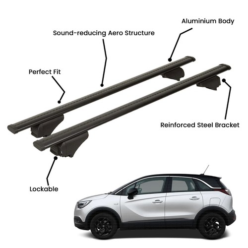 Pcs black roof rack cross - pcs,