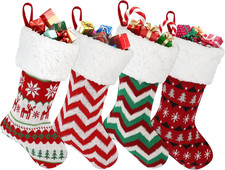 Calze Befana Vuote 4 Set, 45Cm Grande Calze Befana Da Riempire,Vuota Epifania Na