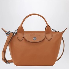 Borsa a mano Longchamp Le Pliage Xtra XS in pelle di anacardi con tracolla regolabile