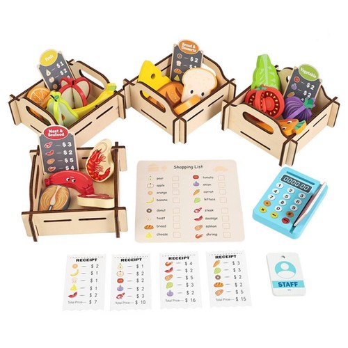 Supermercato legno con - in,