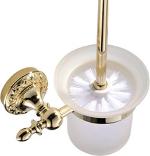 - Modern Porta Scopino Con Scopino per WC Da Parete, in Ottone Dorato, Ti-Pvd Fi