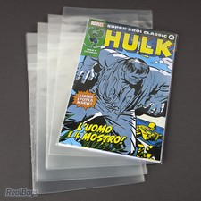 100 Buste  in PPL per fumetti formato COMICS 60 My cm 17,6x26,5+4,5 con adesivo
