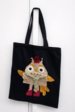 Borsa Tote Nera con Gufo
