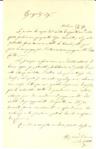 1849 milano lettera impresario - 1849,
