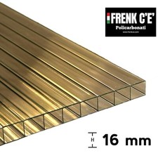LASTRA POLICARBONATO ALVEOLARE BRONZO/FUME' SPESSORE 16 mm DA 1000 mm A 2000 mm