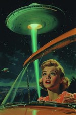 Plaque métal  ovni ufo