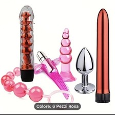Set Da 6 Vibratori Anali E Tappi Alimentati A Batteria Con Pulsante E Perline