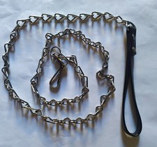 guinzaglio animali cane catena metallo e manico ecopelle