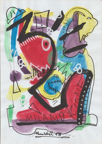 Quadro tecnica mista 21x29 - quadro,