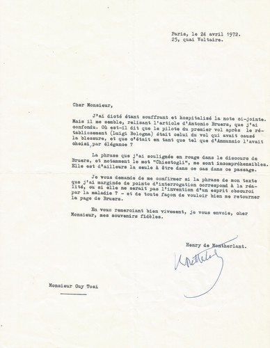 Henry montherlant lettera - henry,