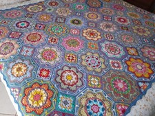 Coperta uncinetto, plaid 130x170cm, 65%lana 35%alpaca, fatto a mano