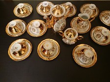 Servizio da caffè vintage Bavaria in porcellana dorata