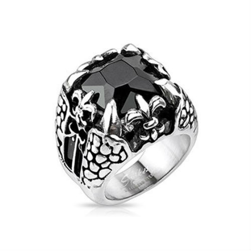 Anello uomo acciaio diamante - anello,