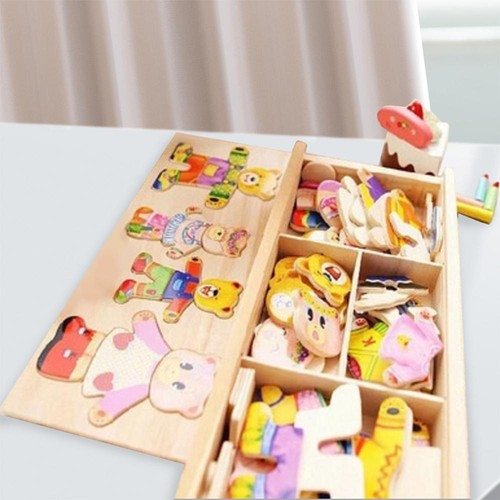 Orso legno puzzle - orso,