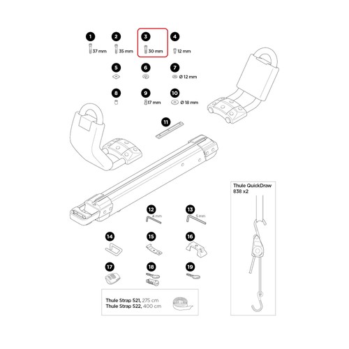 Thule m6x30 socket head cap - m6x30,