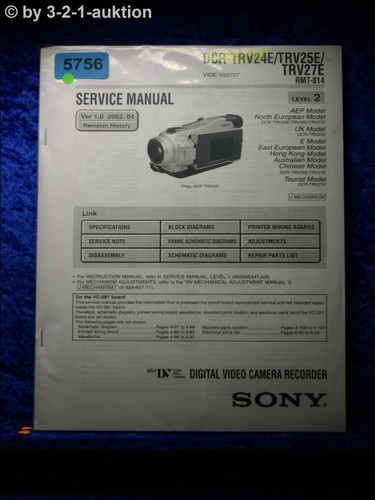 Sony manuale servizio dcr - sony,