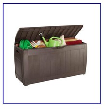 Baule Cassapanca Contenitore box da giardino per esterno in resina multiuso A