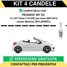 KIT 4 CANDELE per PEUGEOT 207