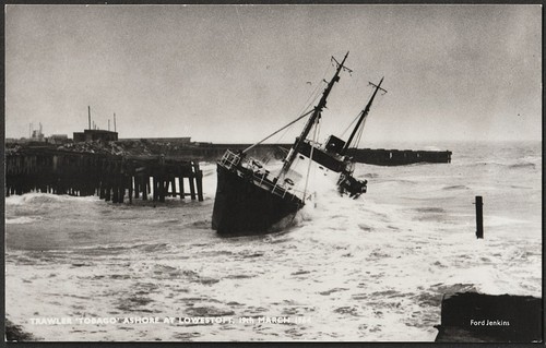 Lowestoft postcard trawler - postcard,