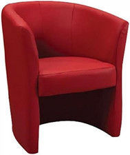 Poltrona Pegasus Rossa Finta Pelle Cm65X60 H78, UNICA