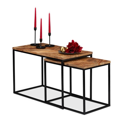 Tavolino legno mango set - tavolino,