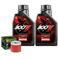 Kit Tagliando Olio Motul 300V 10W40 + Filtro Per Hyosung GT250 R Comet 2009>2015