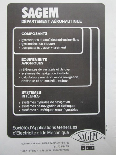 1981 pub sagem equipements - sagem,