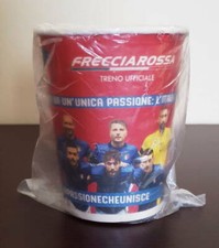 TRENITALIA BICCHIERE CARTA AZZURRI Italia EUROPEI ferrovie treno FRECCIAROSSA