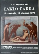 CARLO CARRÀ - grande poster originale  - Prato 1971