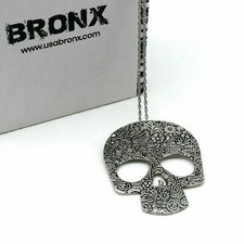  Collana Hip Hop da Uomo Donna catena lunga con Pendente Teschio Grande Rapper