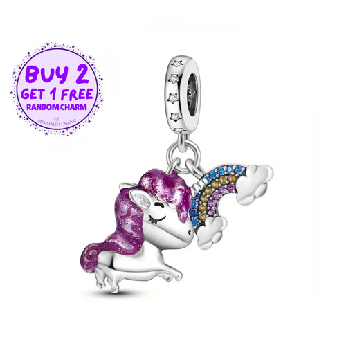 Charm unicorno arcobaleno - charm,