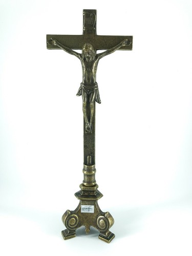 Crocifisso tavolo ottone - crocifisso, da