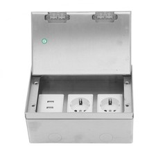 Scatola Presa Piatta Incasso a Pavimento Impermeabile Acciaio Inox Kit 4KW Wi Fit