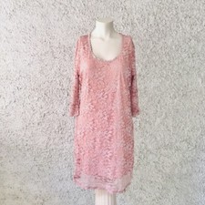 PIAZZA ITALIA ABITO PIZZO FLOREALE ROSA CIPRIA ANTICO 3/4 ZARA ELISABETTA FRANCH