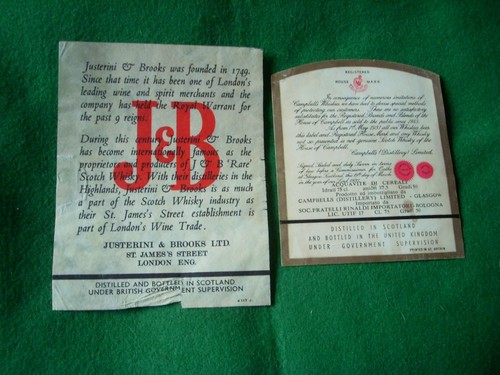 Etichetta vintage liquore - liquore, j&b*