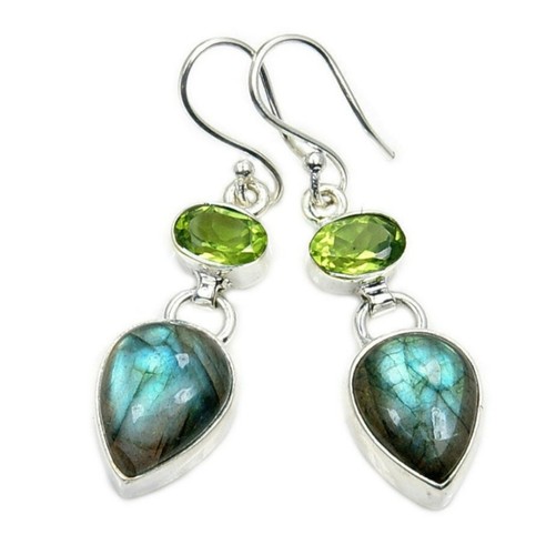 Orecchini peridoto labradorite - peridoto,