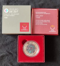 25 euro Austria 2016 argento e niobio proof fondo specchio il tempo
