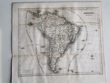 ANTICA MAPPA, PRIMA META' DELL'OTTOCENTO - AMERICA MERIDIONALE cm 27,5 x 24,5