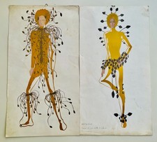 EMANUELE LUZZATI? -  2 GRANDI BOZZETTI "SOGNO DI UNA NOTTE DI MEZZA ESTATE"