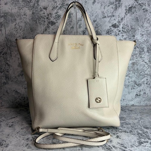 Gucci borsa tote pelle bianca
