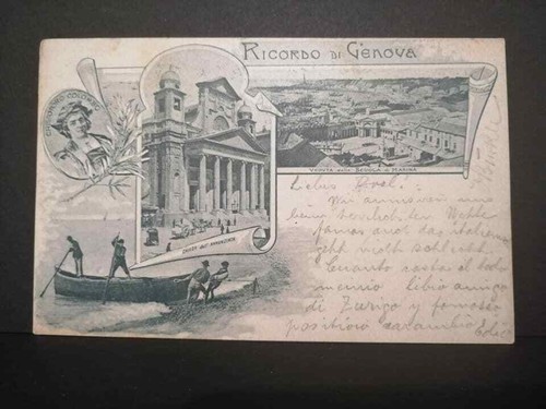 Cartolina genova vedutine - genova,