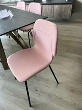 SEDIA IN TESSUTO CANAPONE ROSA PIEDI NERI [SED08]