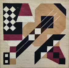 QUADRO con ARAZZO Punto Croce Tessile Motivo Astratto Geometrico Moderno Raro